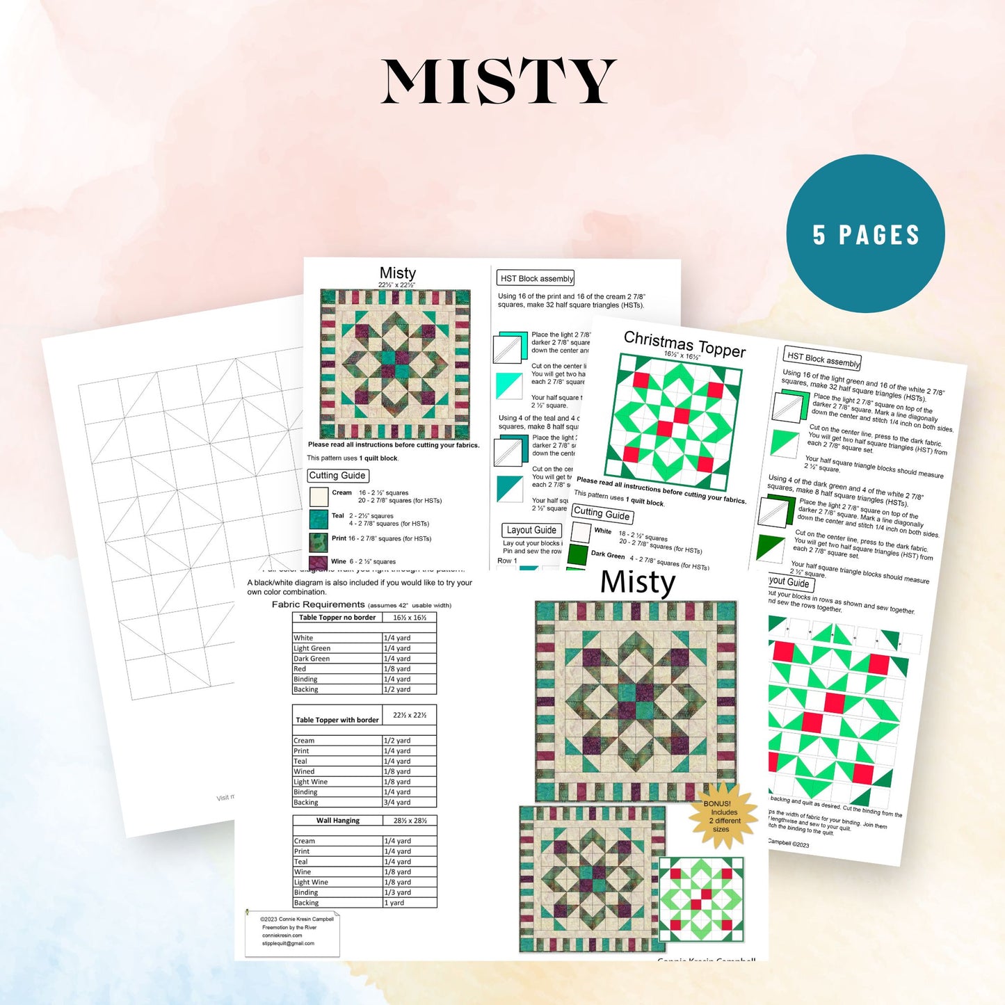 Misty quilt pattern
