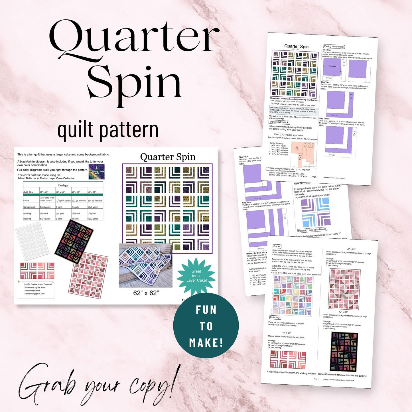 Quarter Spin quilt pattern