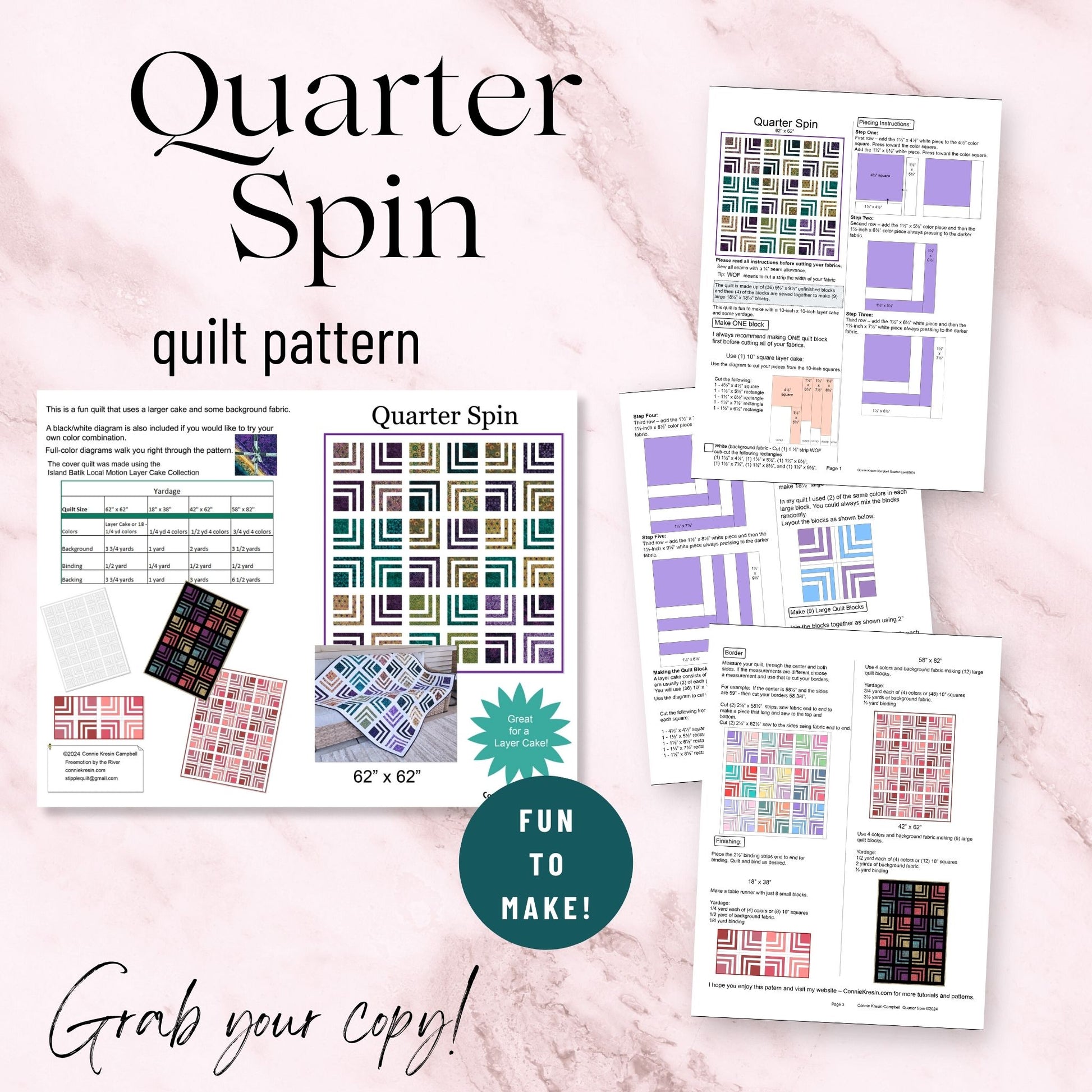 Quarter Spin quilt pattern