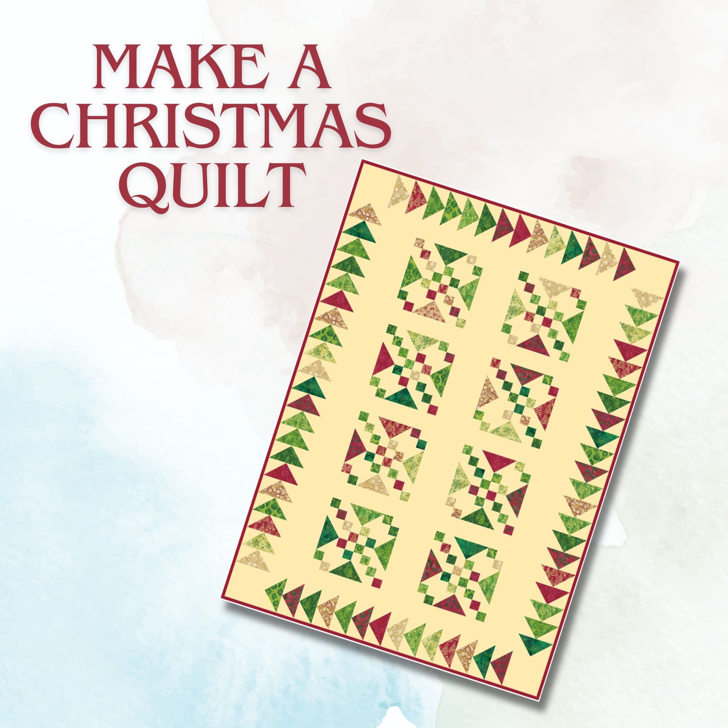 Vibrant Joy quilt pattern with full color diagrams make with Christmas fabrics