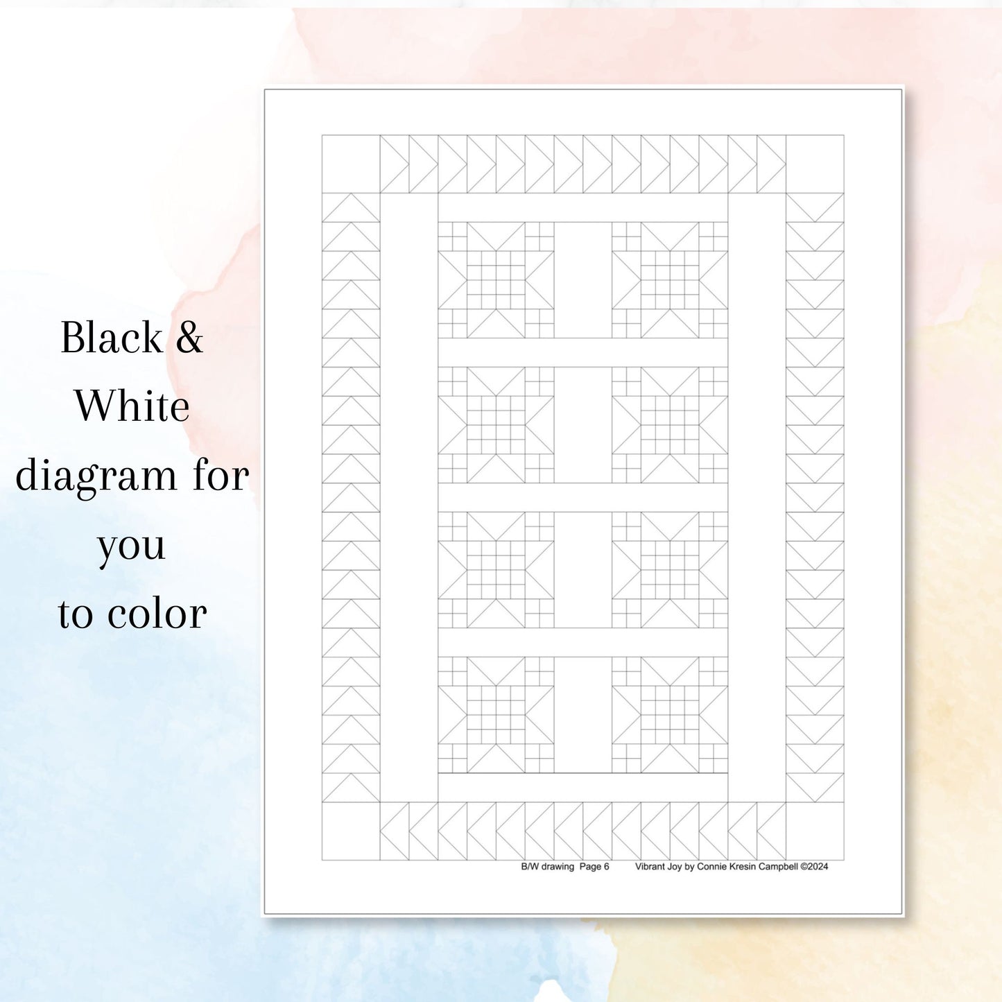 Black and white coloring page diagram