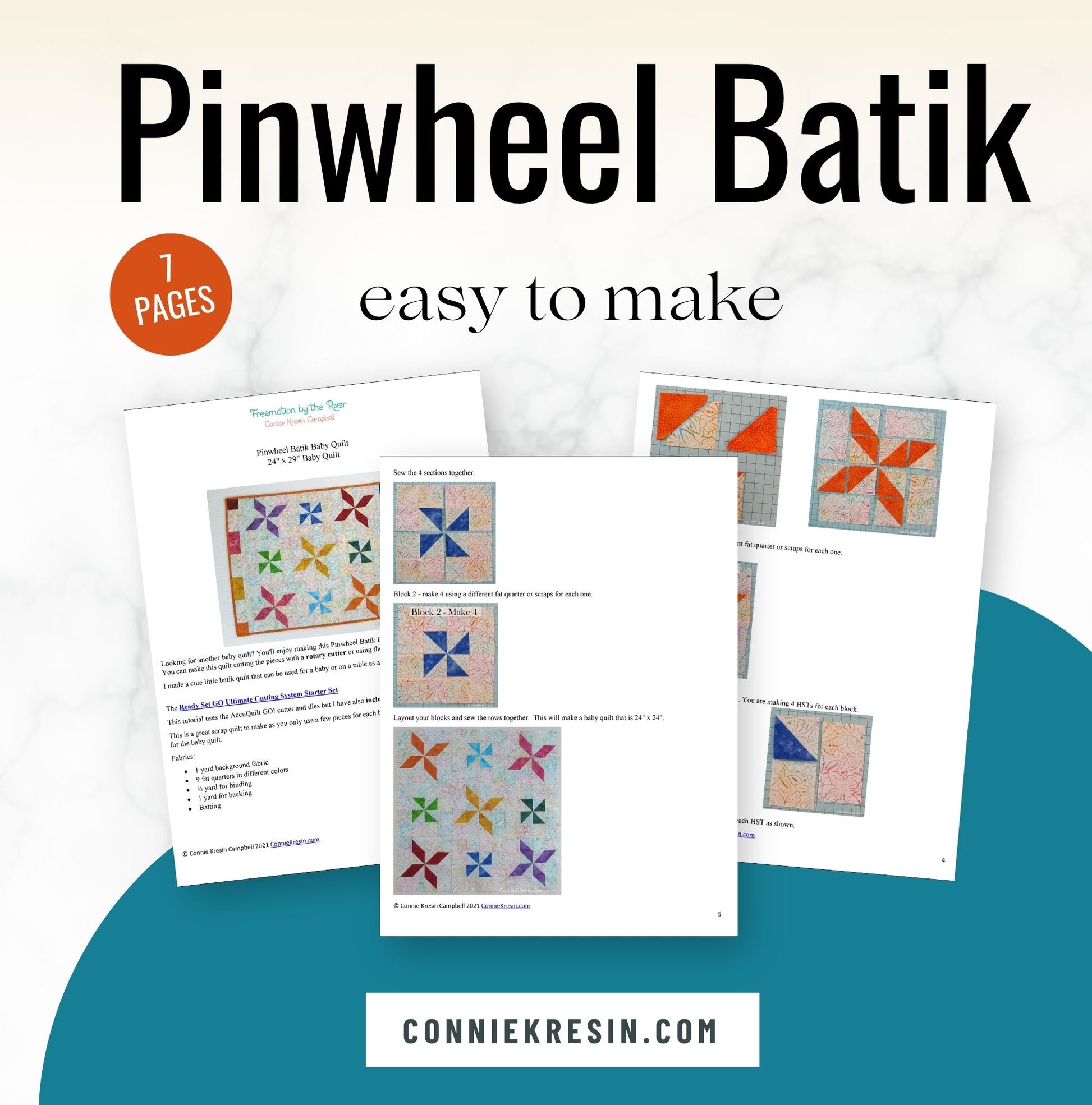 Pinwheel batik baby quilt