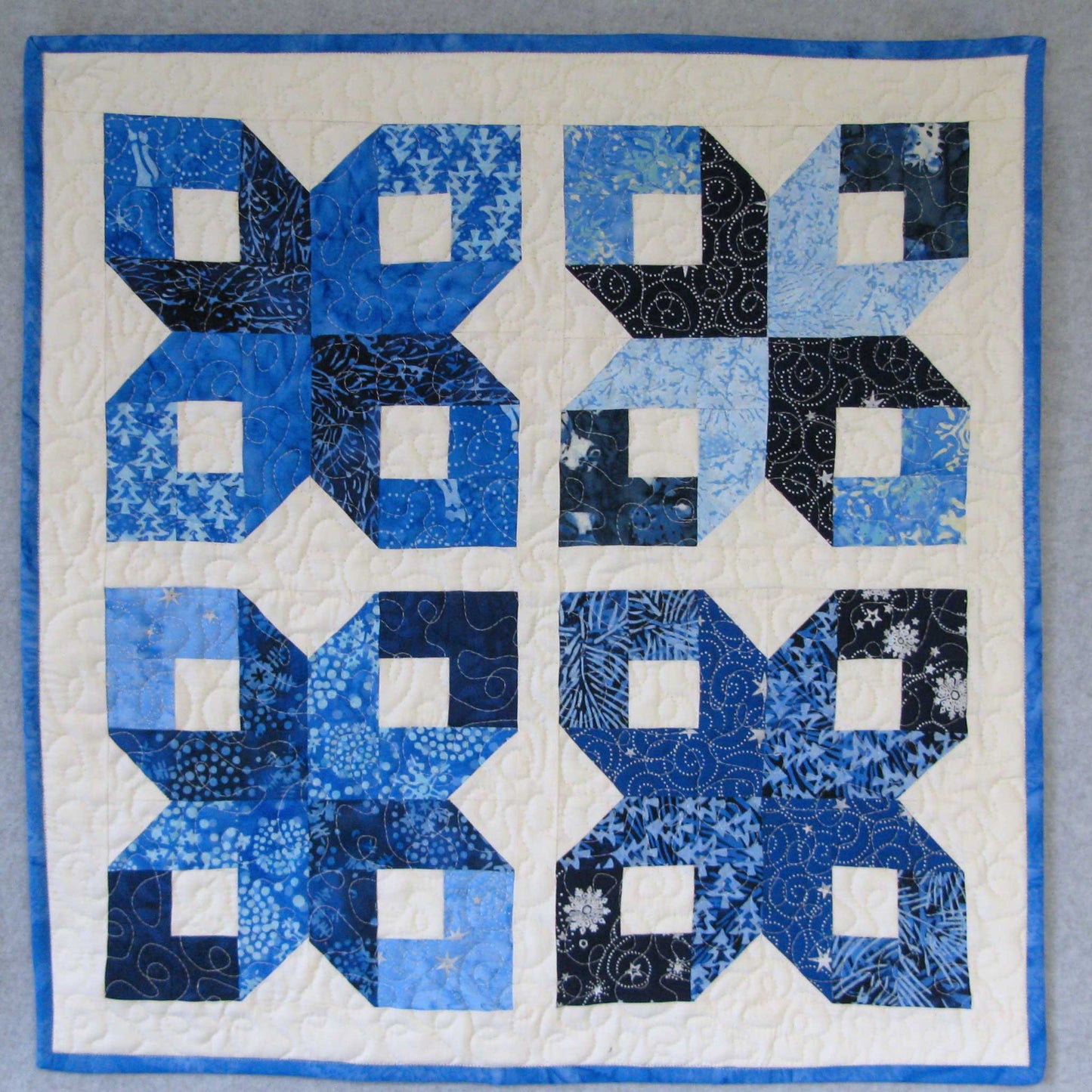 Blue Christmas Box Quilt