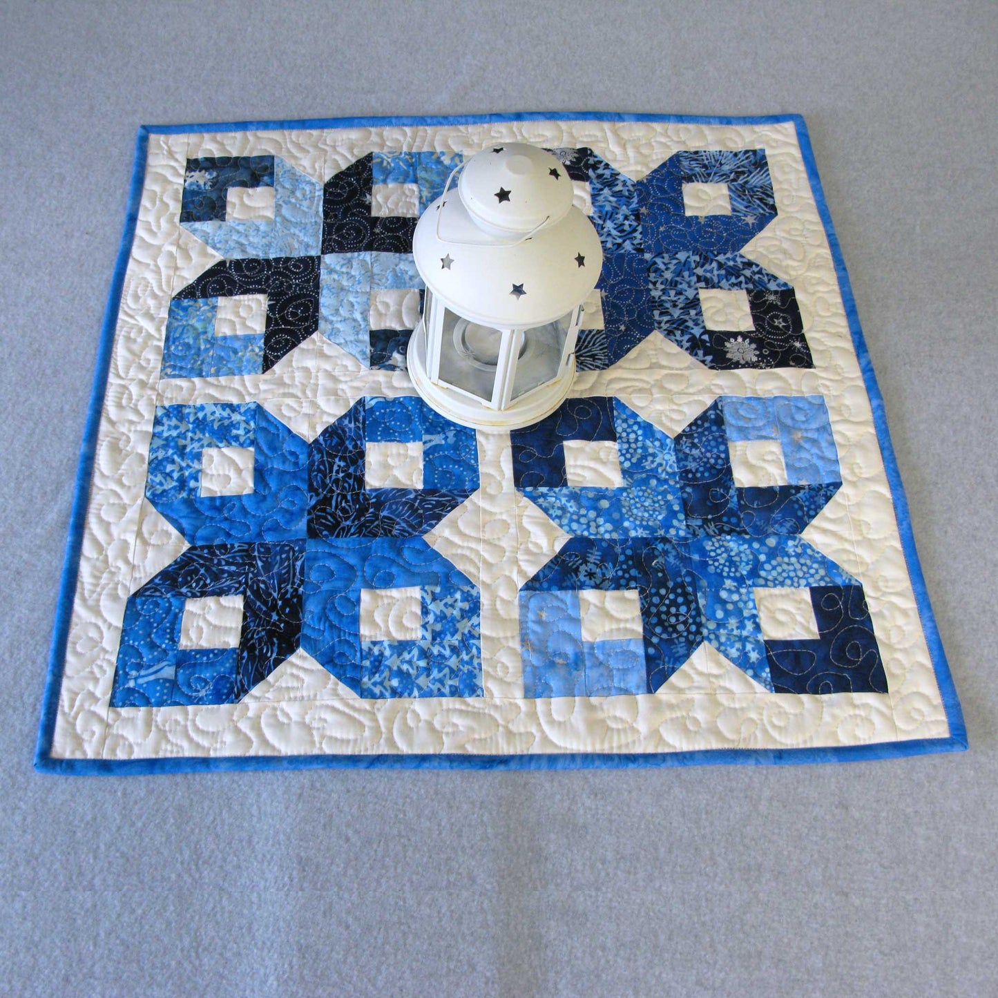 Blue Batik table topper