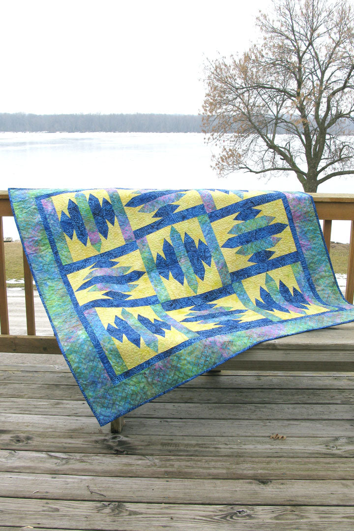 Blue Sapphire quilt pattern is fast and easy to make using the templates provided