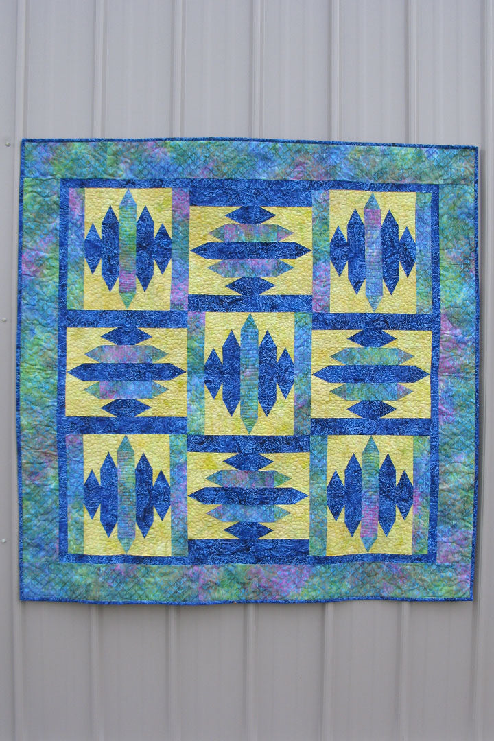 Blue Sapphire quilt pattern is fast and easy to make using the templates provided