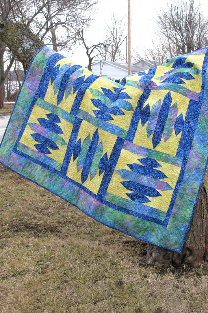Blue Sapphire quilt pattern is fast and easy to make using the templates provided