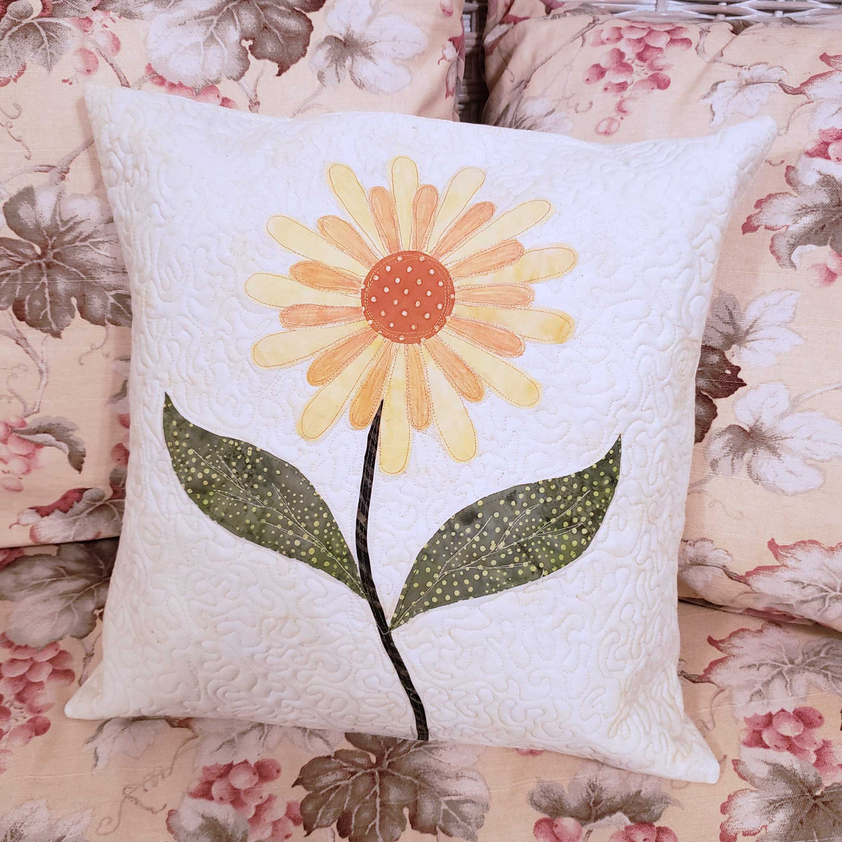 Flower Applique Travel Sized Pillow Case Made with Spellbinders