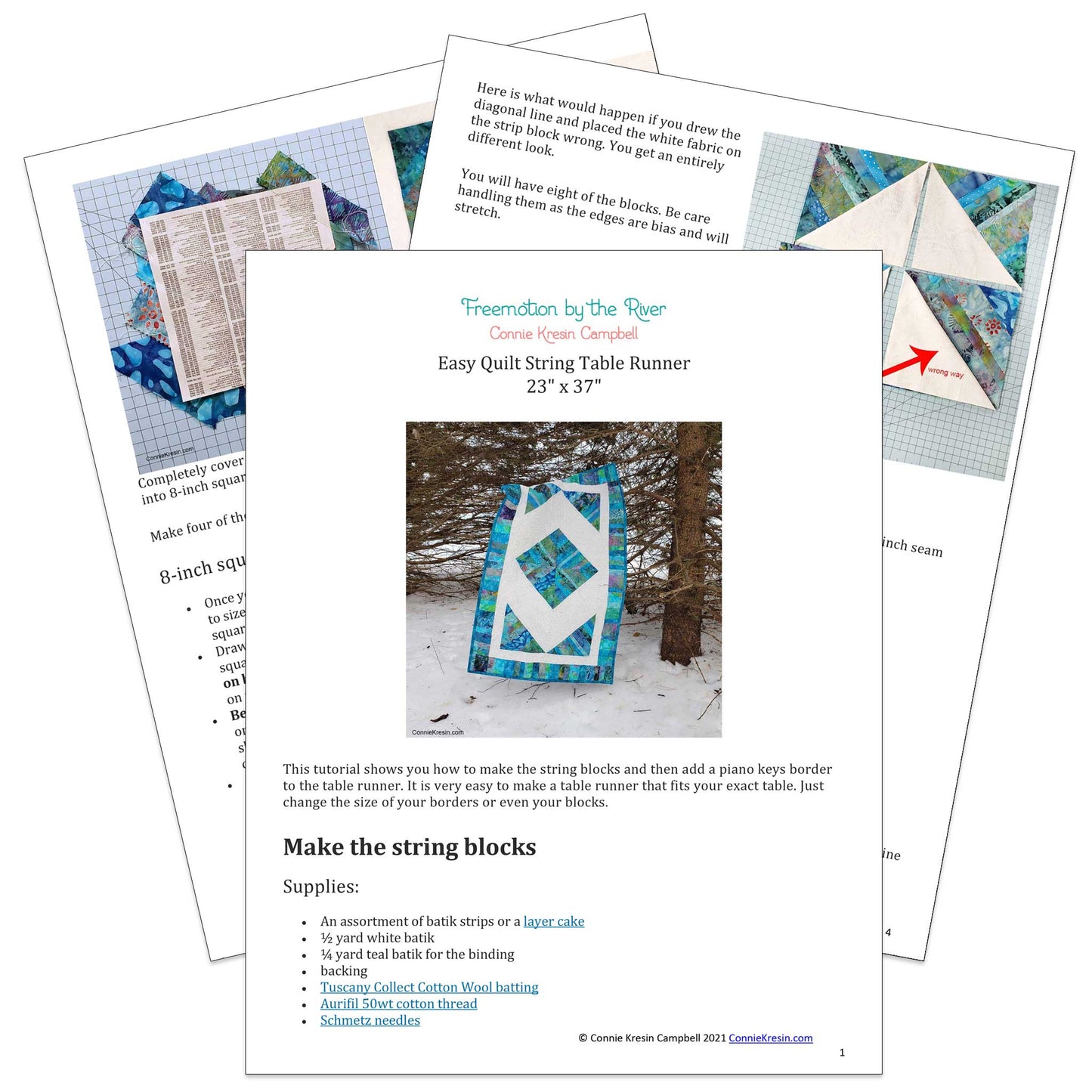 Easy String Batik table runner