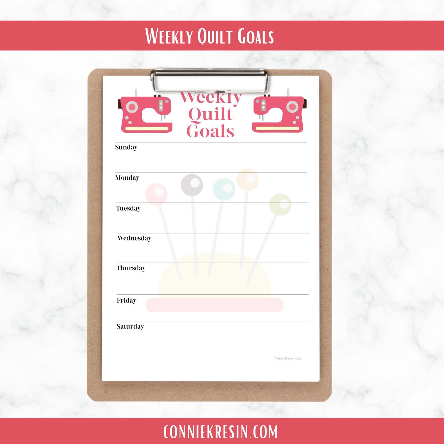 Quilting Printables Coral Sewing Machine