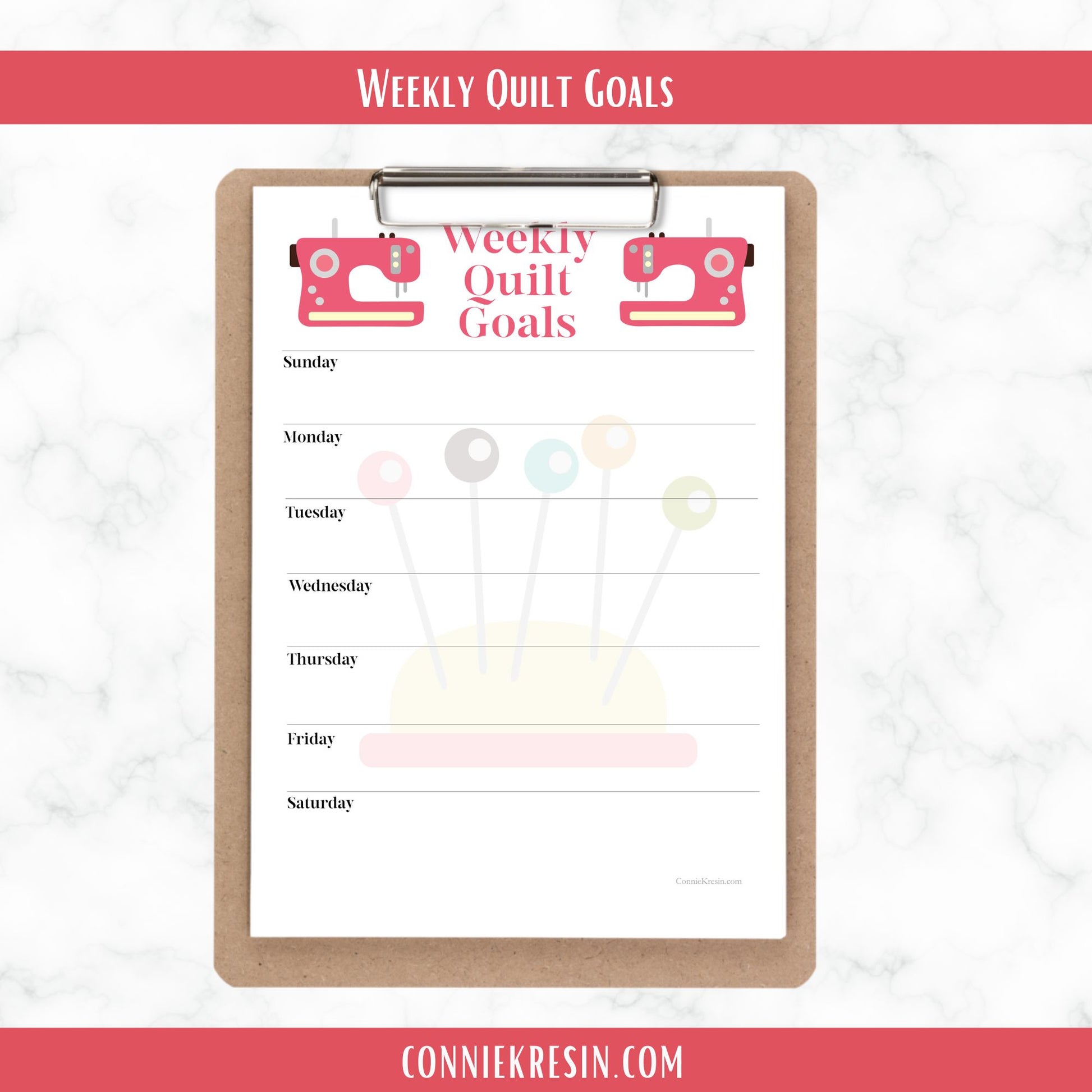 Quilting Printables Coral Sewing Machine