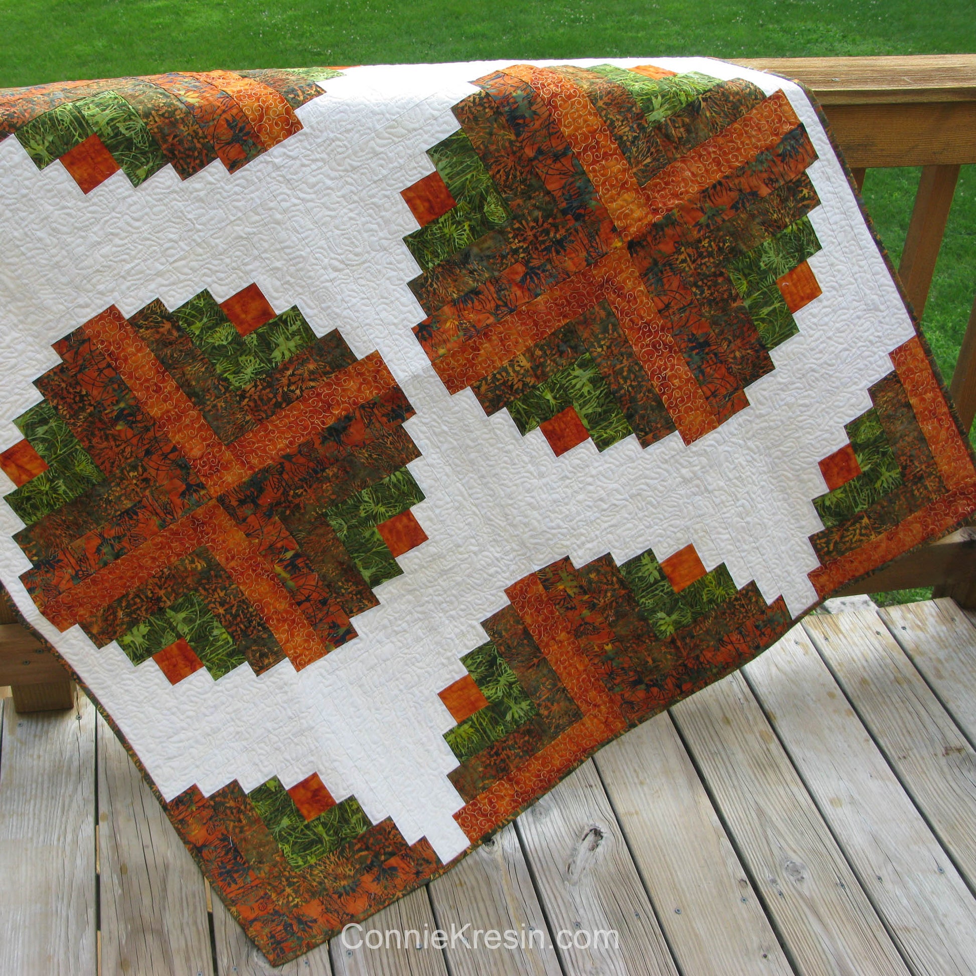 Easy to make Amber Logs quilt pattern