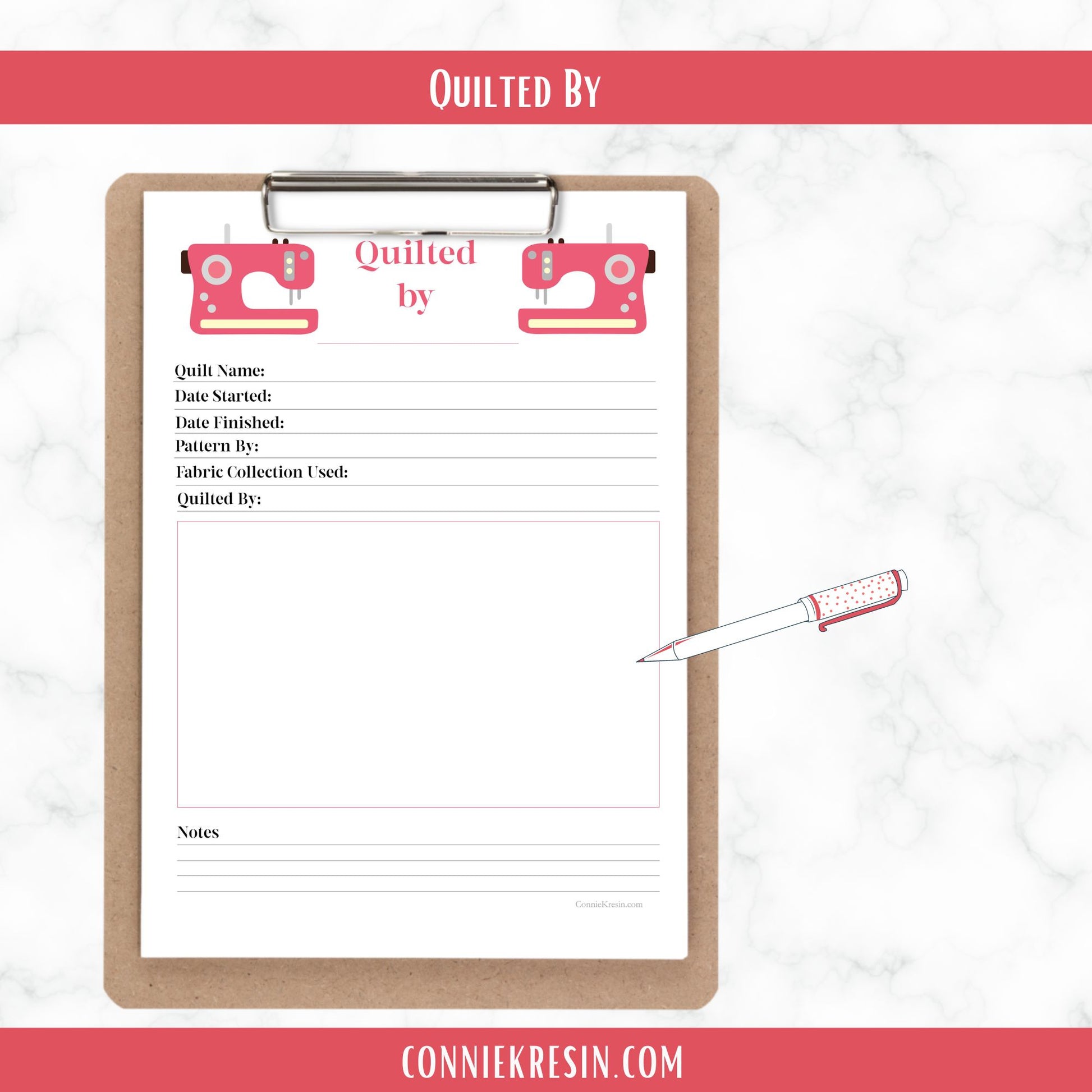 Quilting Printables Coral Sewing Machine