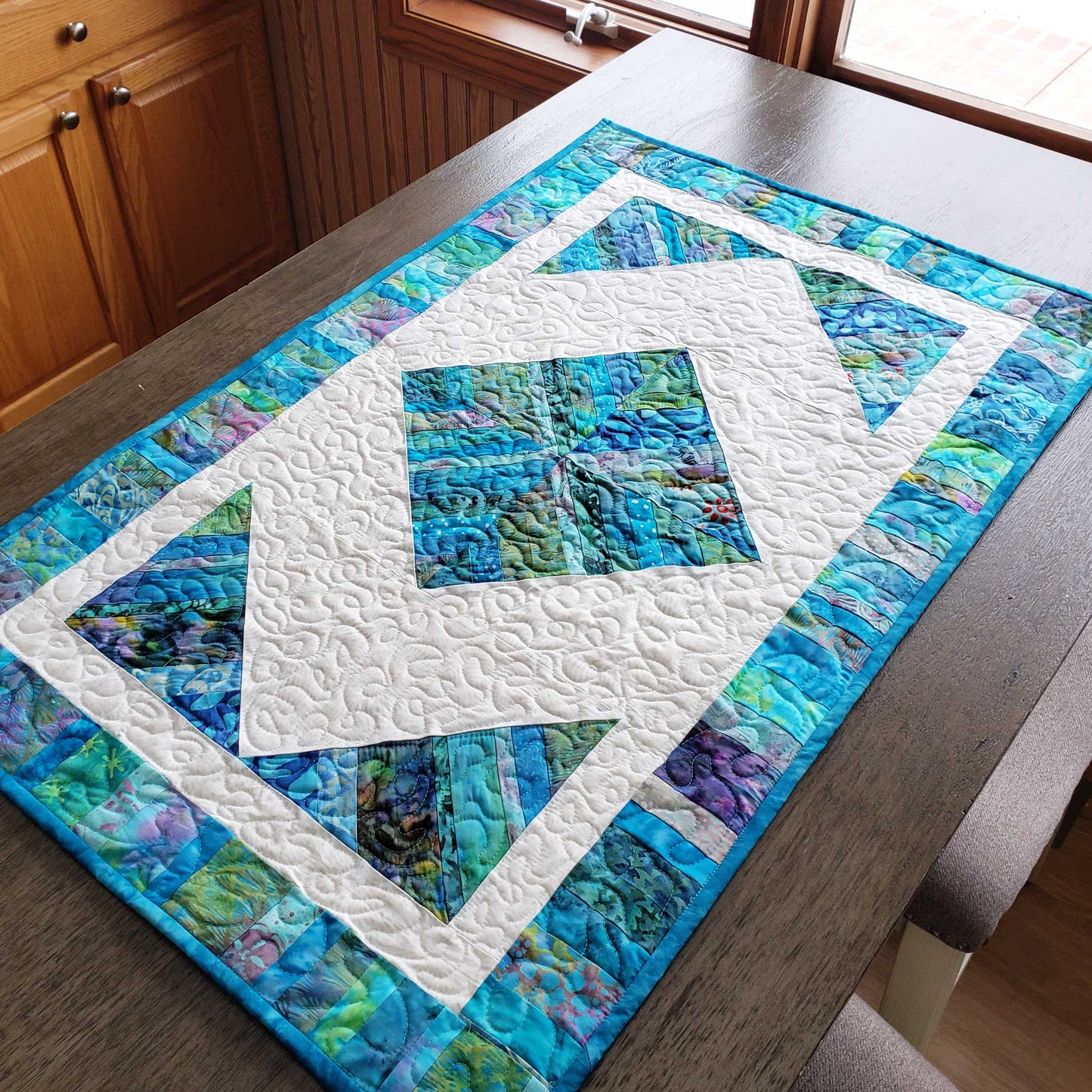 Easy string batik table runner