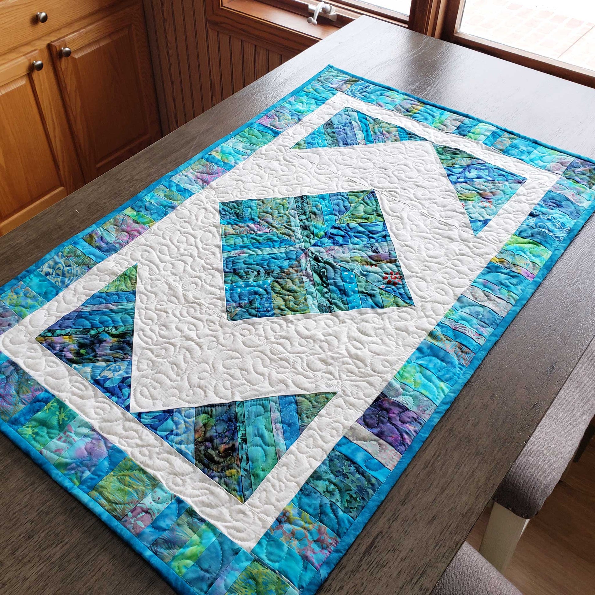 Easy string batik table runner