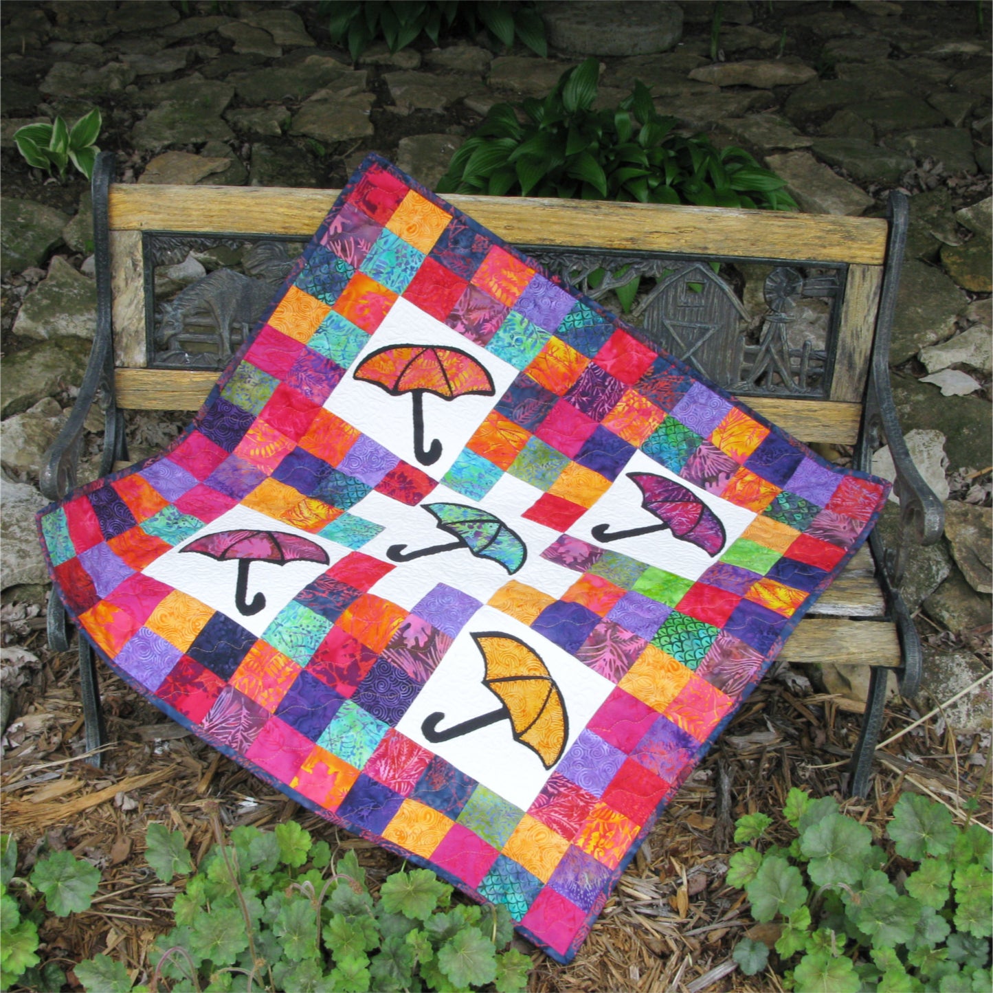 Umbrella applique wall hanging