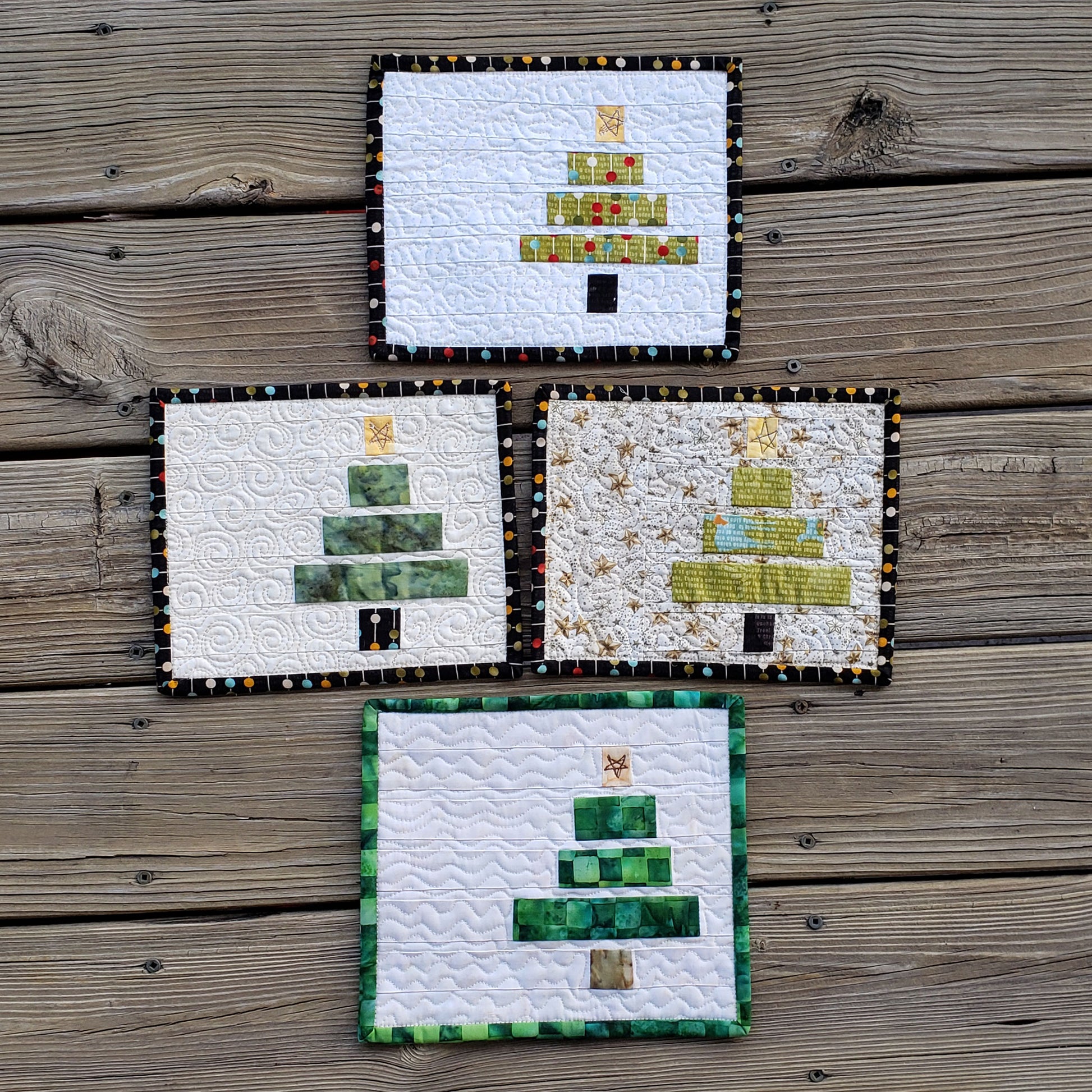 Wonky Christmas Tree mug rug and placemat