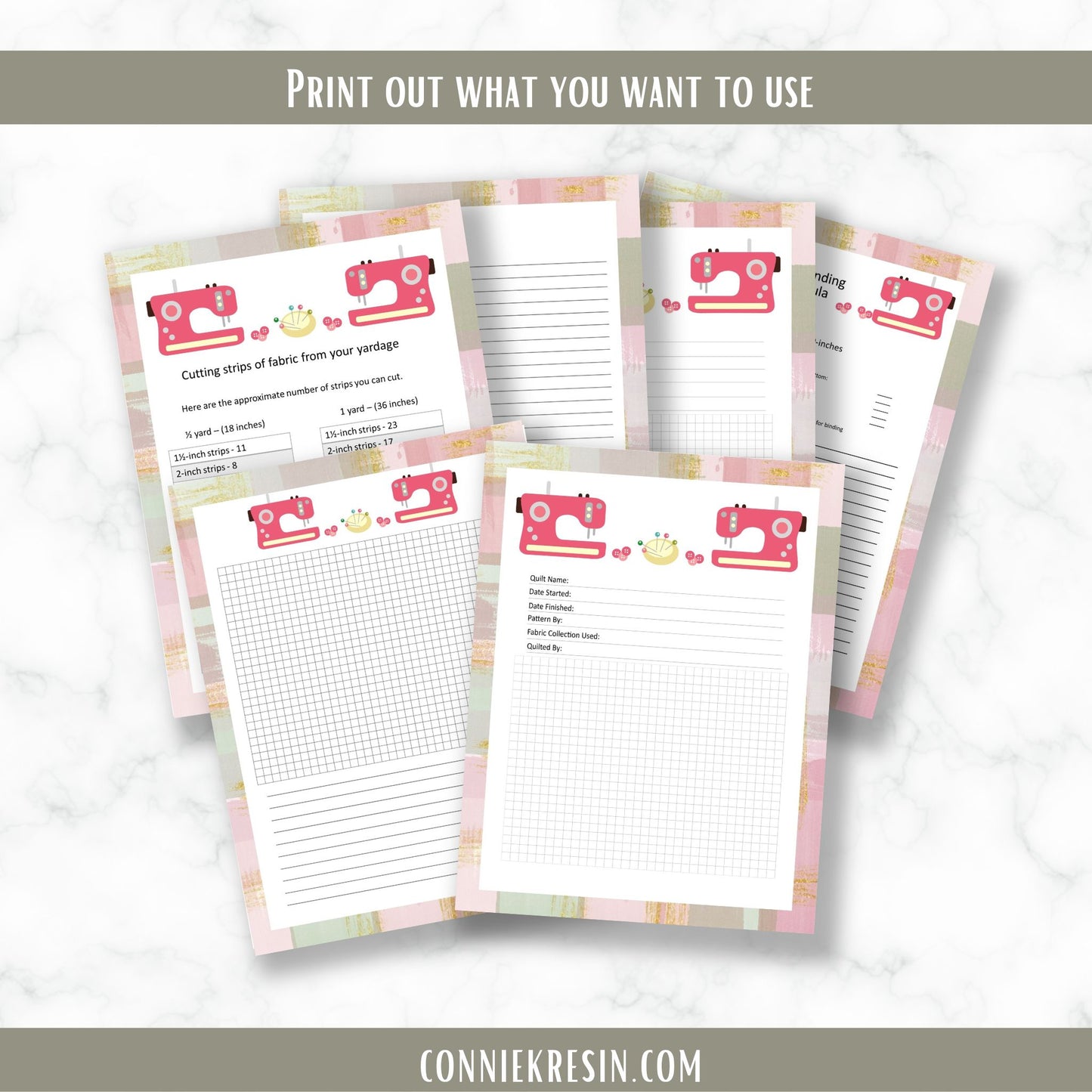 Quilt Planner Calendar Peach Green