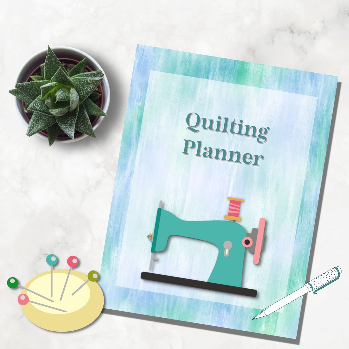 Teal Quilting Calendar and Planner