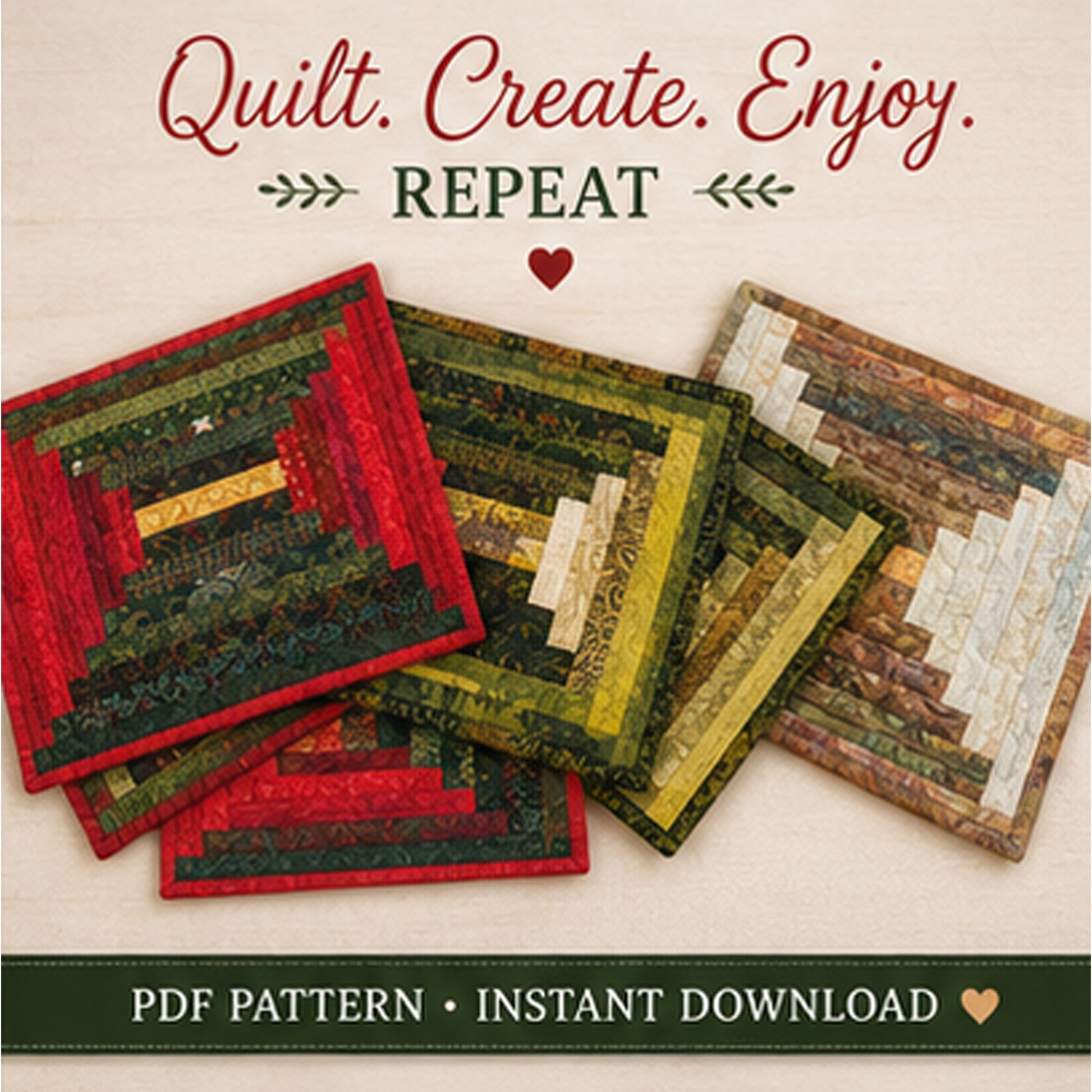Log Cabin Placemat Pattern & Tutorial