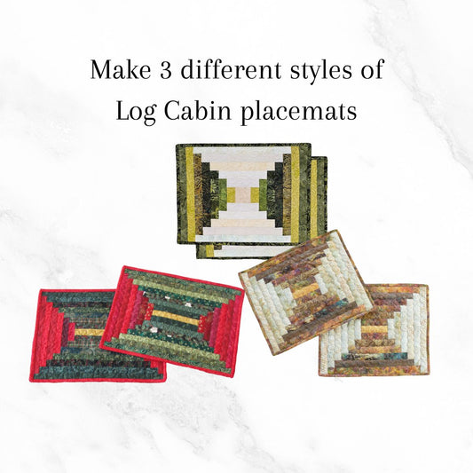 3 different styles of log cabin placemats in this pdf