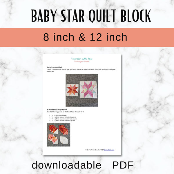 Baby Star quilt block PDF