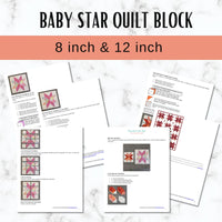 Baby Star quilt block PDF 2 sizes