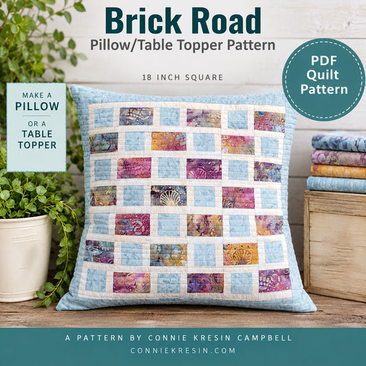 Brick Road pillow or table topper PDF