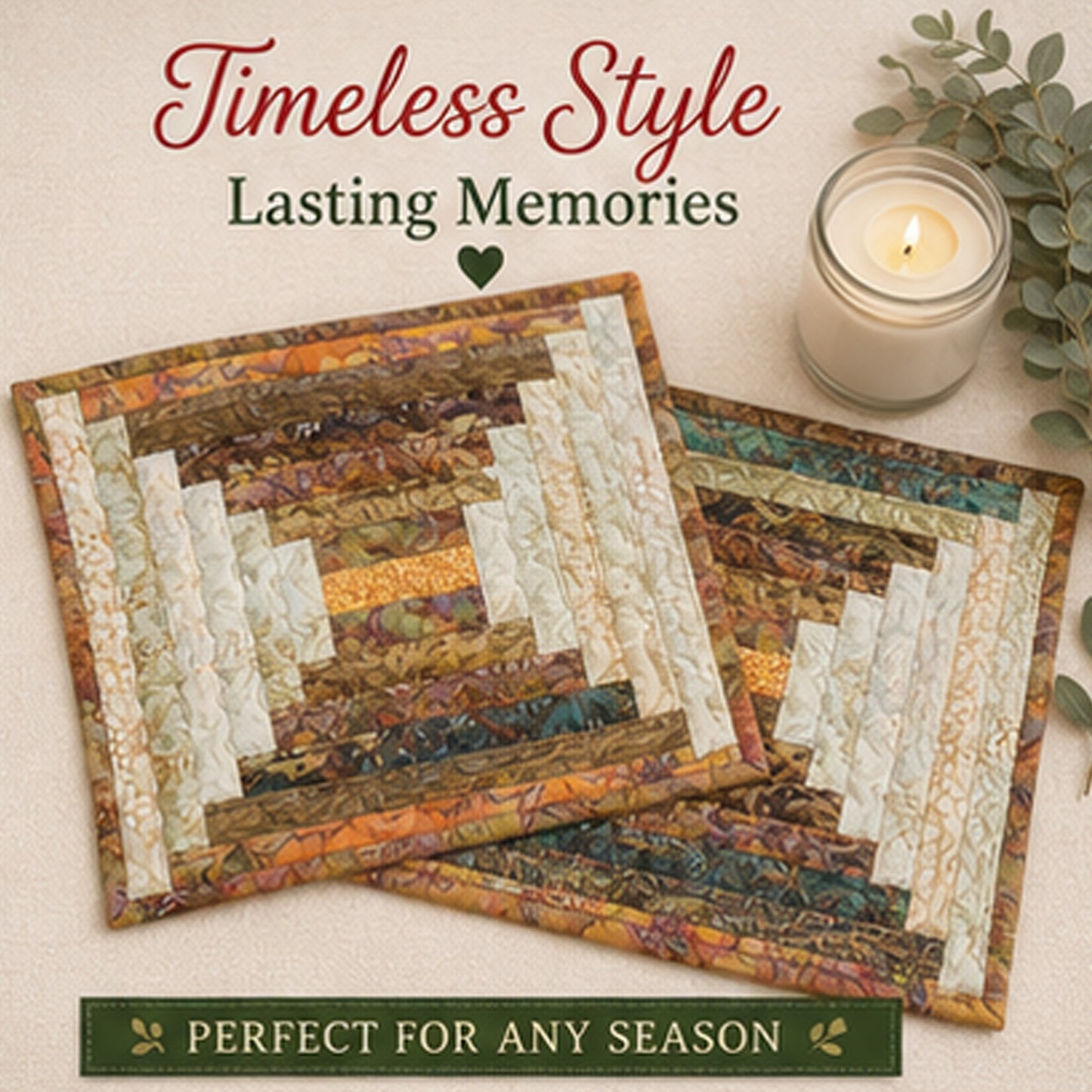 Log Cabin Placemat Pattern & Tutorial
