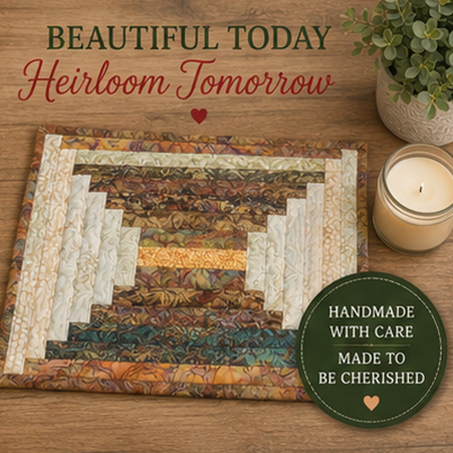 Log Cabin Placemat Pattern & Tutorial