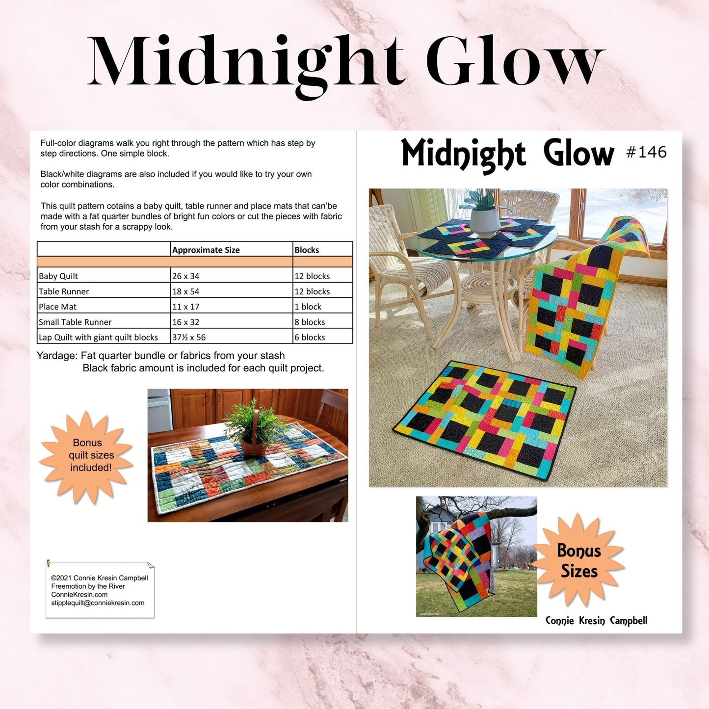 Midnight Glow Quilt Pattern PDF