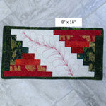 Mini Log Cabin table runner with quilted feather design PDF
