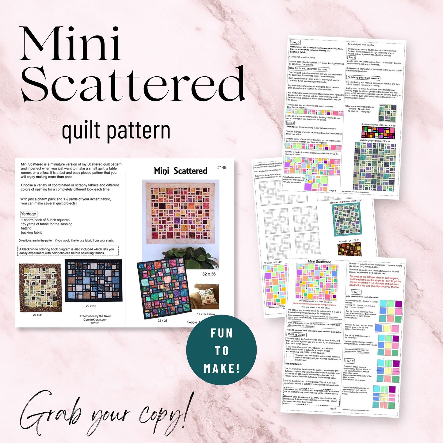 Mini Scattered quilt pattern