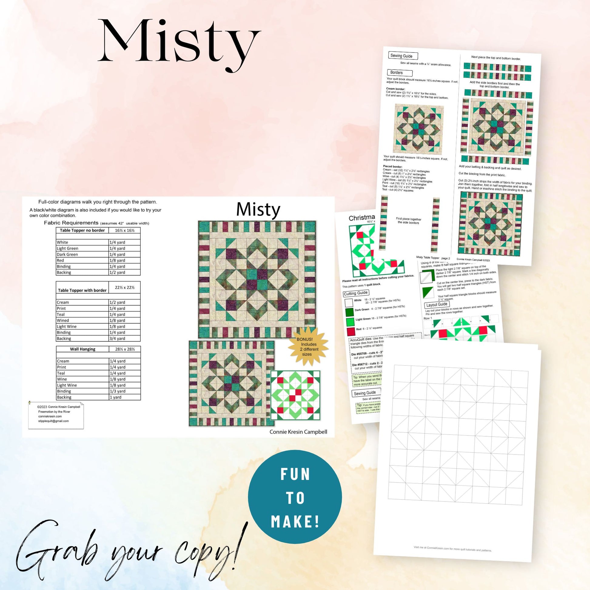 Misty quilt pattern