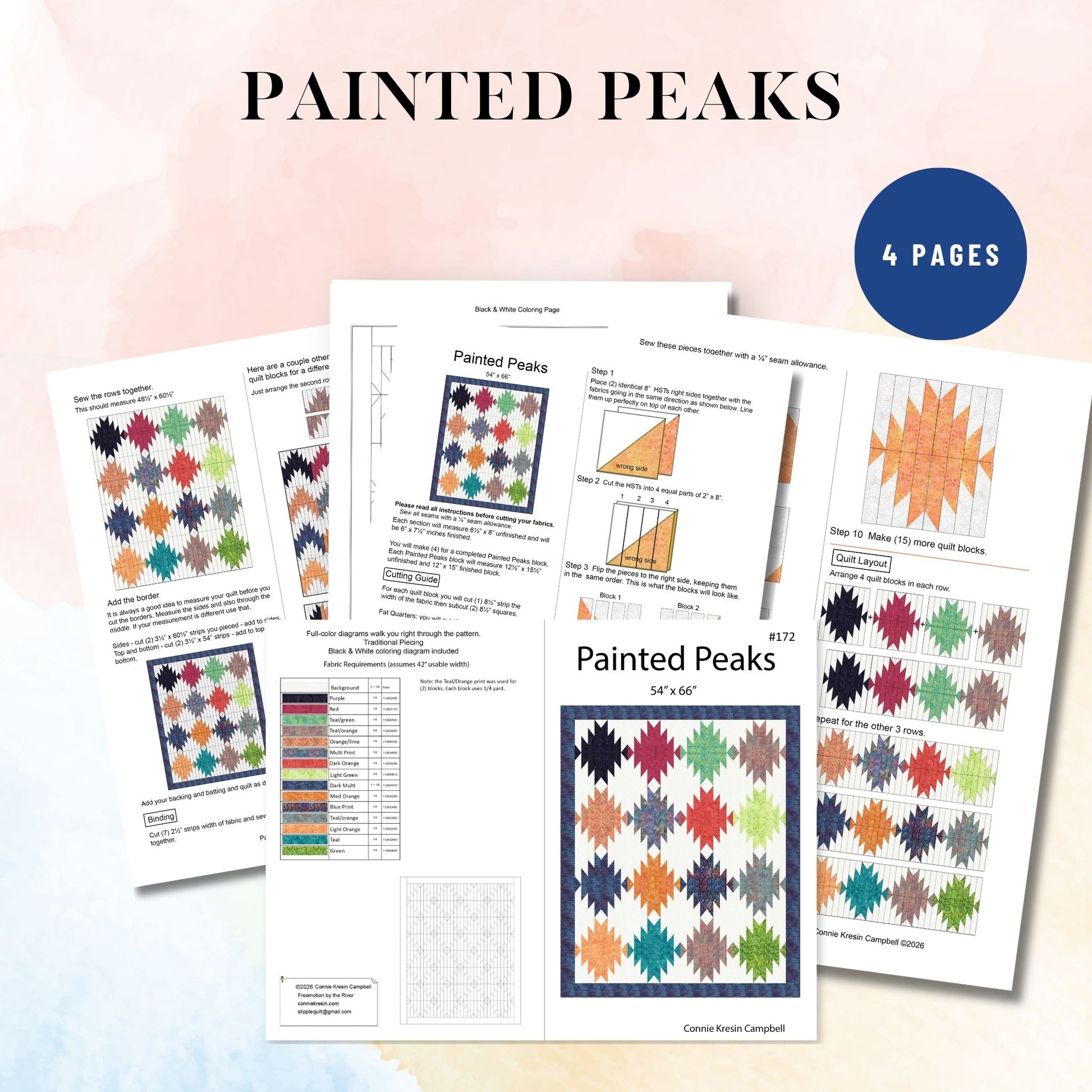 Painted Peaks quilt pattern