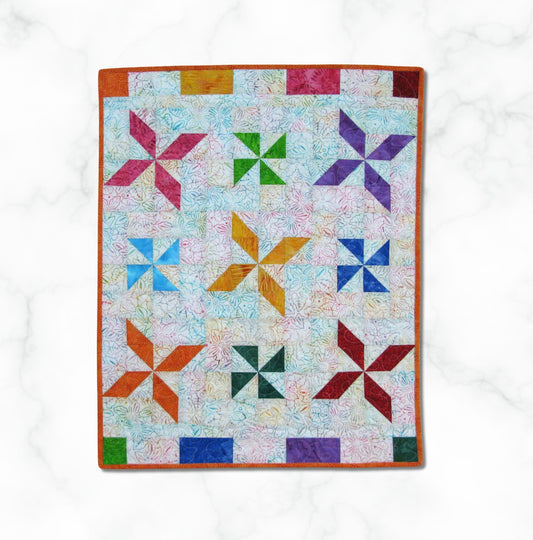 Pinwheel Batik baby quilt