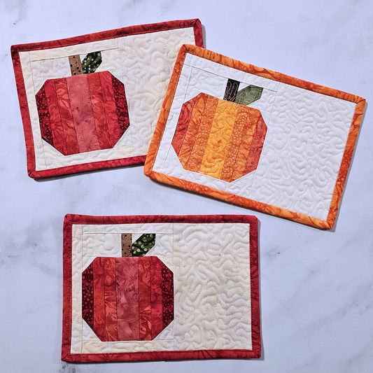 Harvest Pumpkin and Apple Mug Rugs PDF