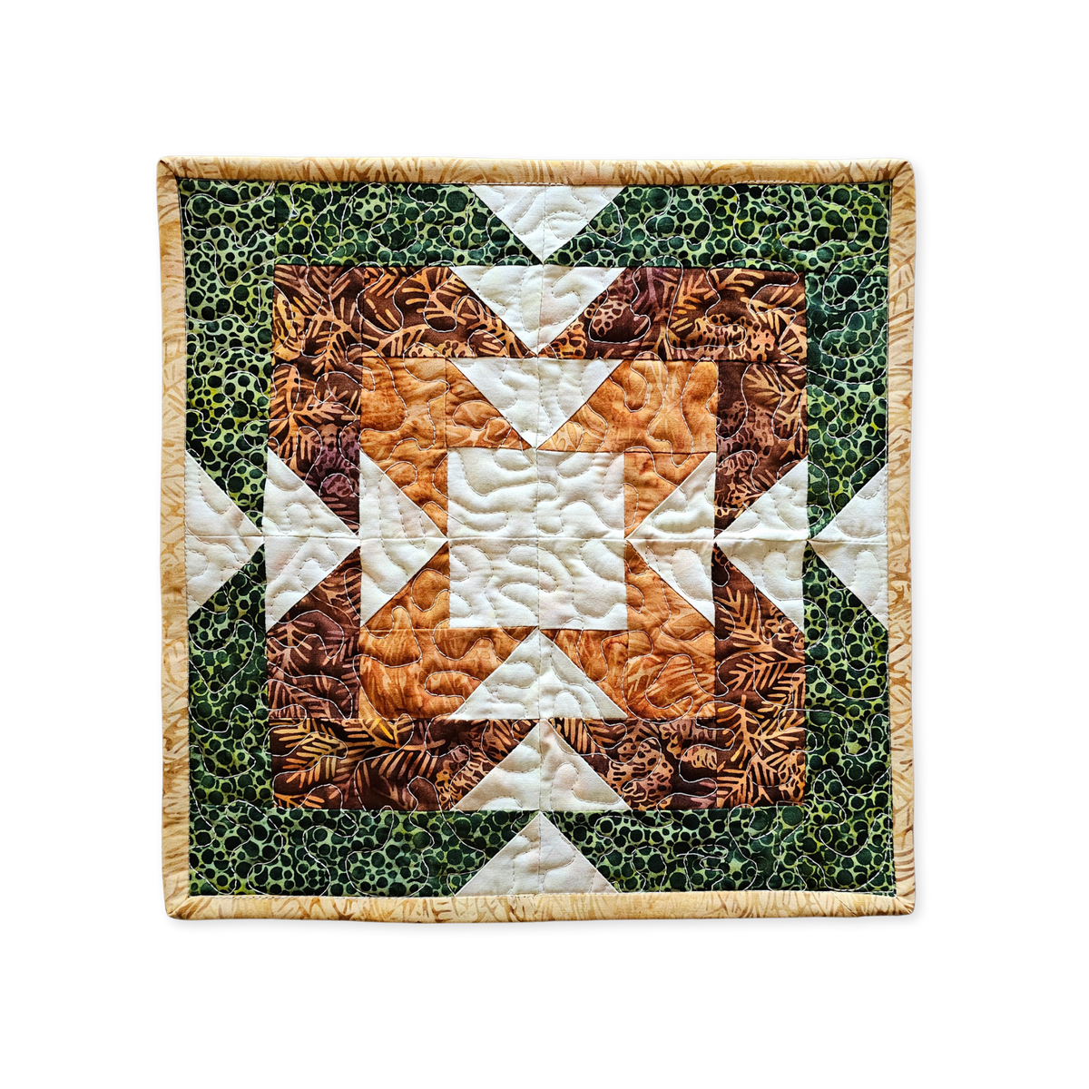 Cactus Flower Table Topper Quilt Pattern PDF – Connie Kresin Campbell