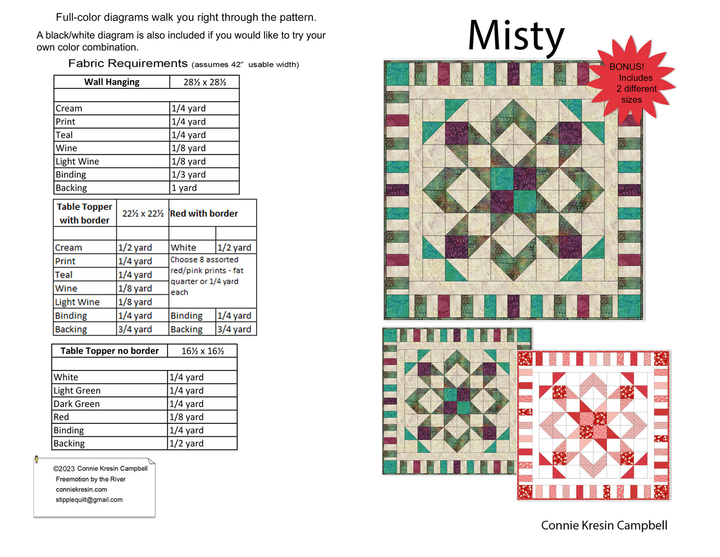 Misty Quilt Pattern PDF