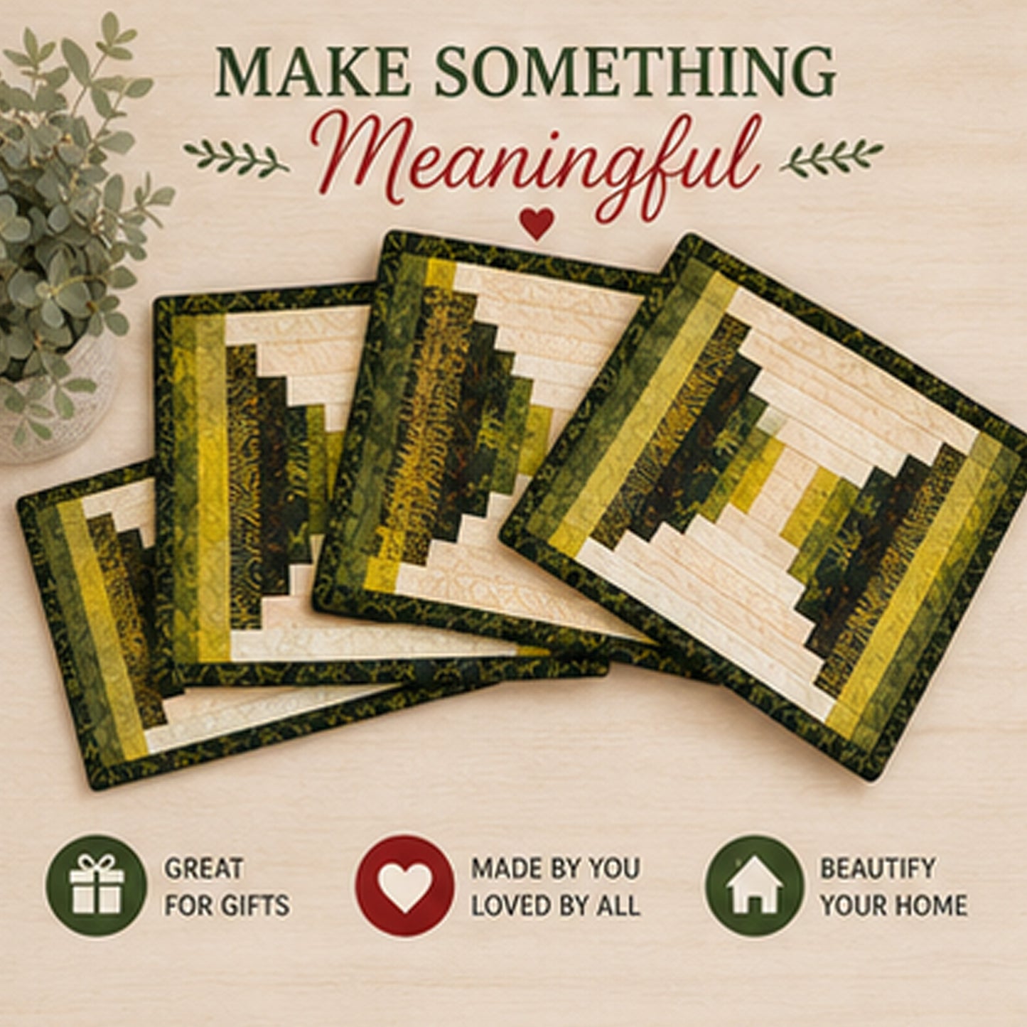 Log Cabin Placemat Pattern & Tutorial
