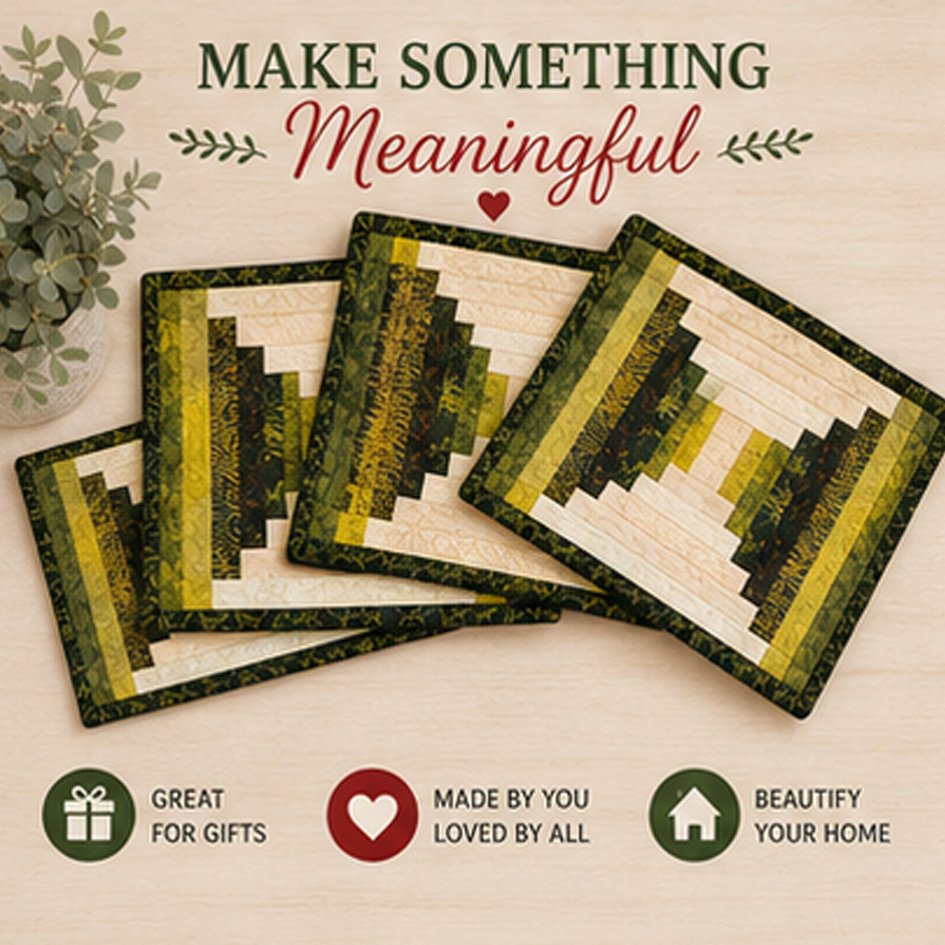 Log Cabin Placemat Pattern & Tutorial