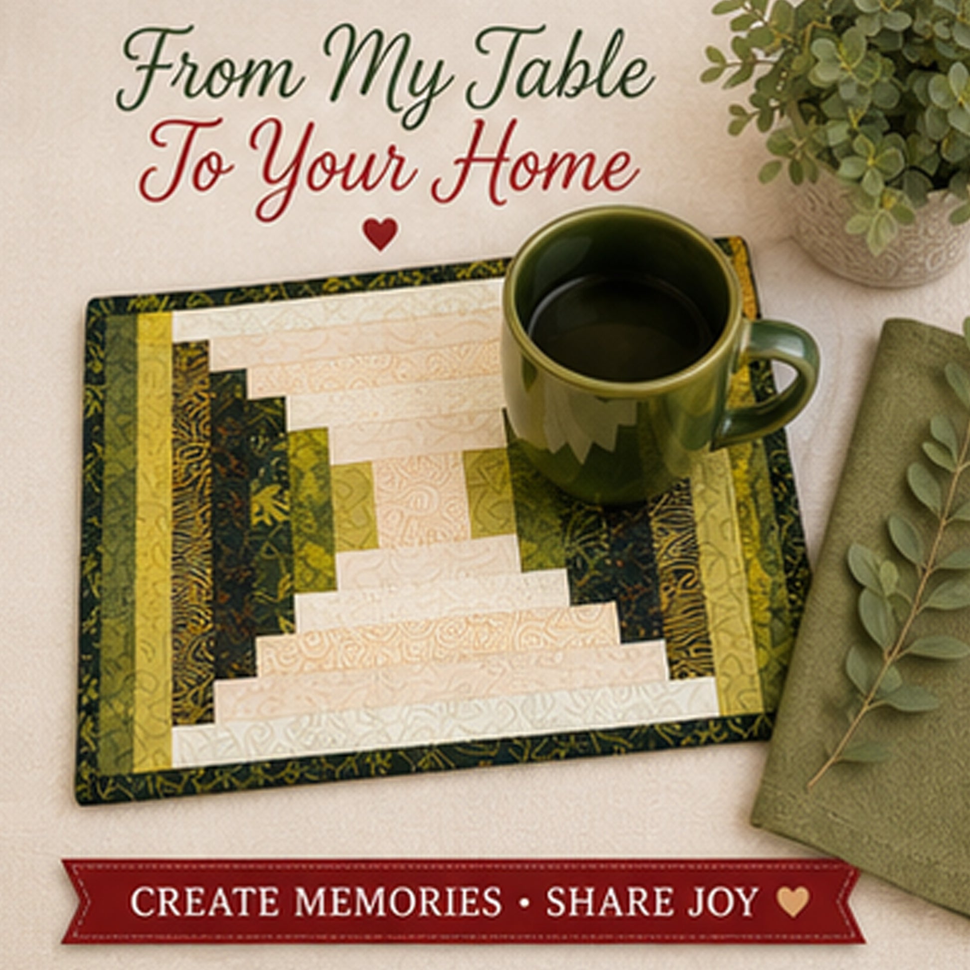 Log Cabin Placemat Pattern & Tutorial