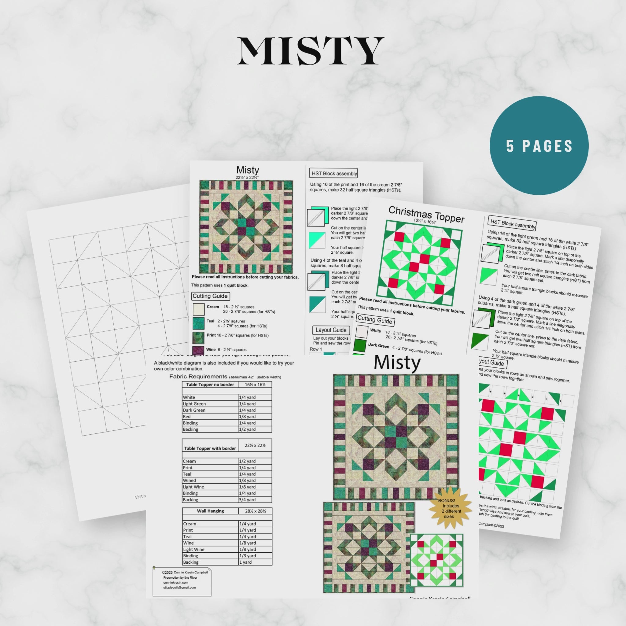 Misty quilt pattern