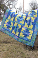 Blue Sapphire quilt pattern is fast and easy to make using the templates provided