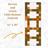 Batik Table Runner in brown and green
