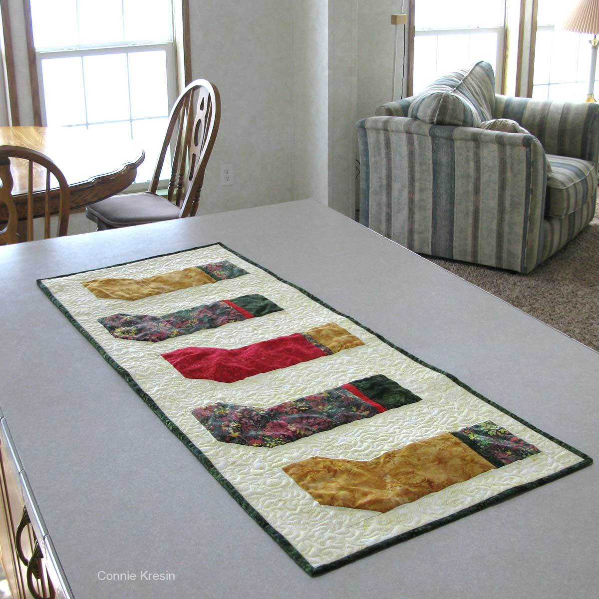 Christmas Stockings table runner