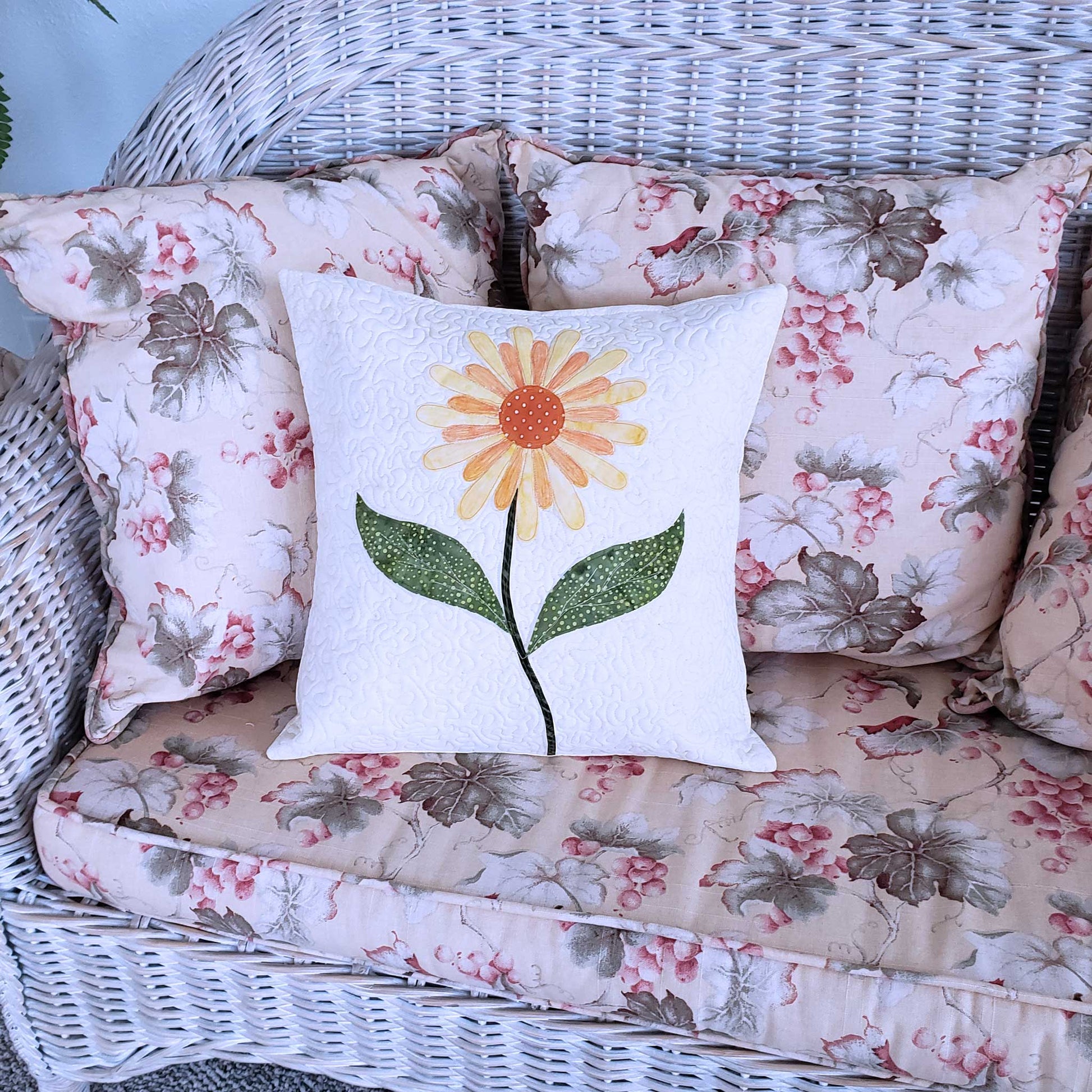 Daisy Applique Pillow