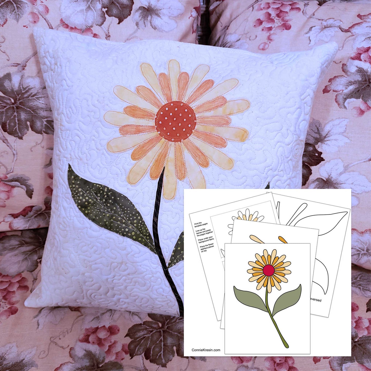 Daisy Applique Pillow