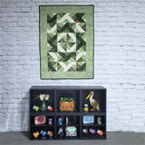 Green Batik Diagonal Strips Baby Quilt PDF