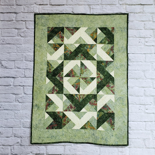 Green Diagonal Baby Quilt PDF